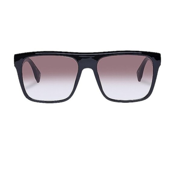 Le Specs Aristoplastic Sunglasses in Black & Brown Grad Square Rectangle - Picture 1 of 8